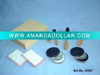 Wholesale 8 pcs shoe shine kit with wooden case