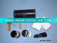 Wholesale 7 pcs shoe care kit with PU pouch