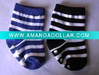 Wholesale 100%cotton knitting newborn baby socks