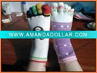 Wholesale 100 cotton five toe sock