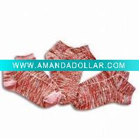 Wholesale women 84N double cylinder jaquard ankle socks with slub yarn