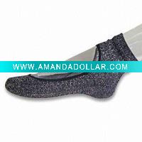 Wholesale women rumi socks with pointelle pattern with lace on the welt
