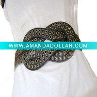 Wholesale 2011 New Design Women's Fashion Leather Punched Waist Belts