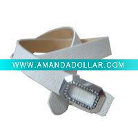Wholesale Fashionable Women's White PU Belt