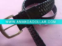 Wholesale men's weave pu belt