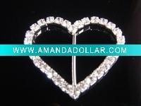 Wholesale rhinestone heart buckle