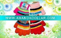 Wholesale 2011 Newest acrylic Knitting stripe warm children glove