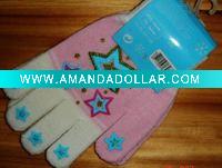 Wholesale Knitting acrylic fashion offset print winter glove