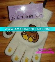 Lovely animal print white gloves