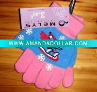 Wholesale Knitted offset print acrylic winter glove
