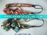Wholesale Fashion elastic headband with metal chain and cotton bow