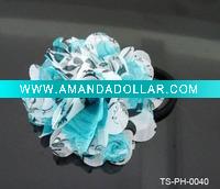 HOT SELLING ELASTIC HAIR BANDS WITH 7 CM MULTICOLOR FLOWERS