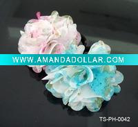 HOT SELLING ELASTIC HAIR BANDS WITH 7 CM MULTICOLOR FLOWERS