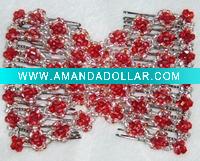 Wholesale magic hair comb with red flower