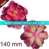 Wholesale fashion 150mm in dameter polyster peony brooch flower /corsage