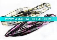 Wholesale grid polyester hair scarf, hairband