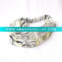 Wholesale Fashion elastic silk fabric headband
