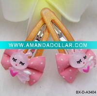 Wholesale Wholesale kid's snap nylon rabbit hair clip