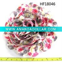 Wholesale rose satin large flower hair clip