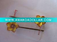 polymer clay flower clips