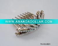 Wholesale FASHION GIRLS' HAIR GRIPS W/PLASTIC STONES IN GOLD IN SIZE OF 5.5 CM