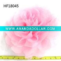 Wholesale pink satin large flower hair clip