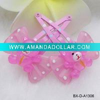 Wholesale Wholesale kid's snap nylon bear hair clip