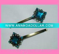 blue crystal decoration bobby pins,hair clips