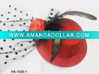 Wholesale mini hat feather hair pin