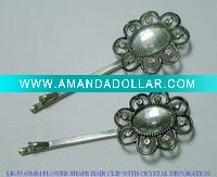 Wholesale Flower shape hair decoration with crystal