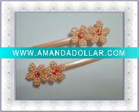 Wholesale hair accessory flower shape with pearl decoration