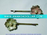 Wholesale hair accessory flower shape with pearl decoration