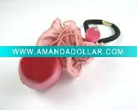 Wholesale New Ponytail Holder Silk Elastic Acryl Bead