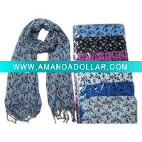 Wholesale floral ablong gauze scarf
