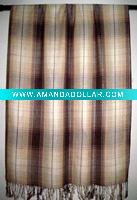 Acrylic scarf with plaid pattern