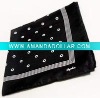 Black Silk scarf with full dots printing for OEM give away