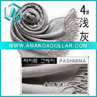 light grey texture keep warm pashmina scarf