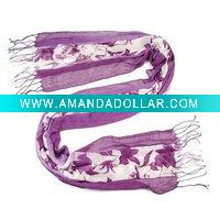 Wholesale Fashion Ladies Purple Allover Silk Scarf SAF251