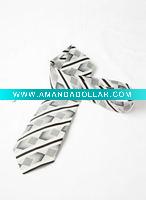 100% microfiber striped necktie