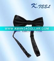 Men's Simple Black Polyester Bowtie