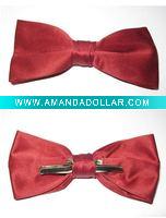 Wholesale men's 100% polyester clip bowtie