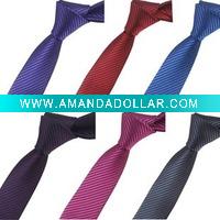 Solid color narrow twill polyester necktie