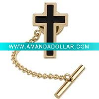 Crossed Tie Tack Tie Chain