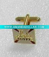 metal cufflink/brass cuff tag