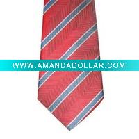 Wholesale fashion design for red silk free wide striped polyester printed necktie