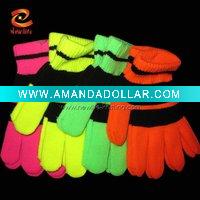 Wholesale neon glove,neon fingerless glove,striped neon glove NLNP(130)