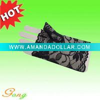 Wholesale Black fingerless lace gloves for party