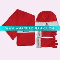 Wholesale Promotion gift set -- fleece scarf hat gloves