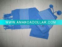 knitting scarf and hat set