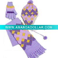 winter scarf hat glove set